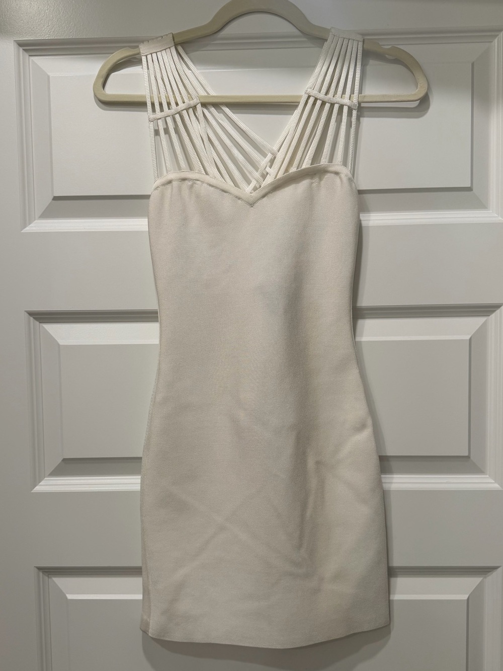 Marciano ivory caged strappy bandage mini dress S